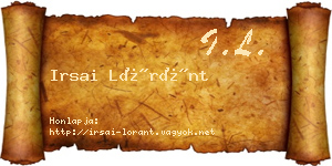 Irsai Lóránt névjegykártya