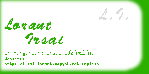 lorant irsai business card